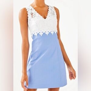 COPY - Lilly Pulitzer Sandi Shift Dress Size 00 Periwinkle Blue/White